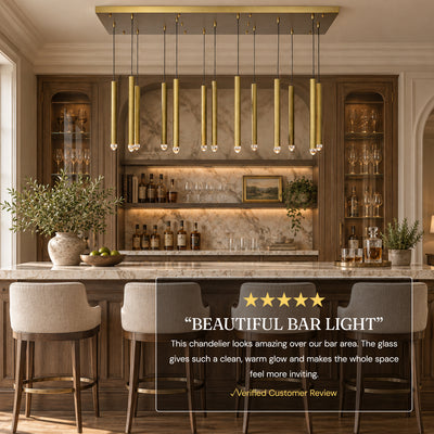 Lyrion Crystal Cylinder Linear Chandelier 48"W
