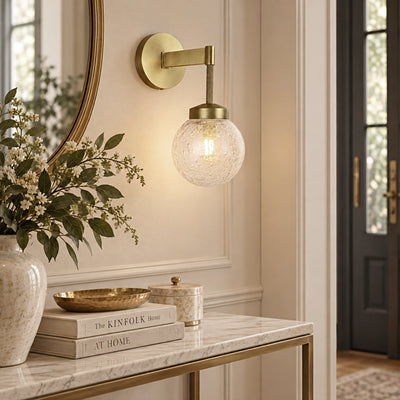 Liorenne Bubble Glass Globe Wall Sconce 4.7"D