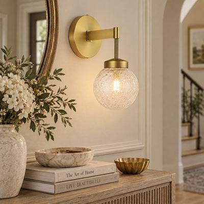 Liorenne Bubble Glass Globe Wall Sconce 4.7"D