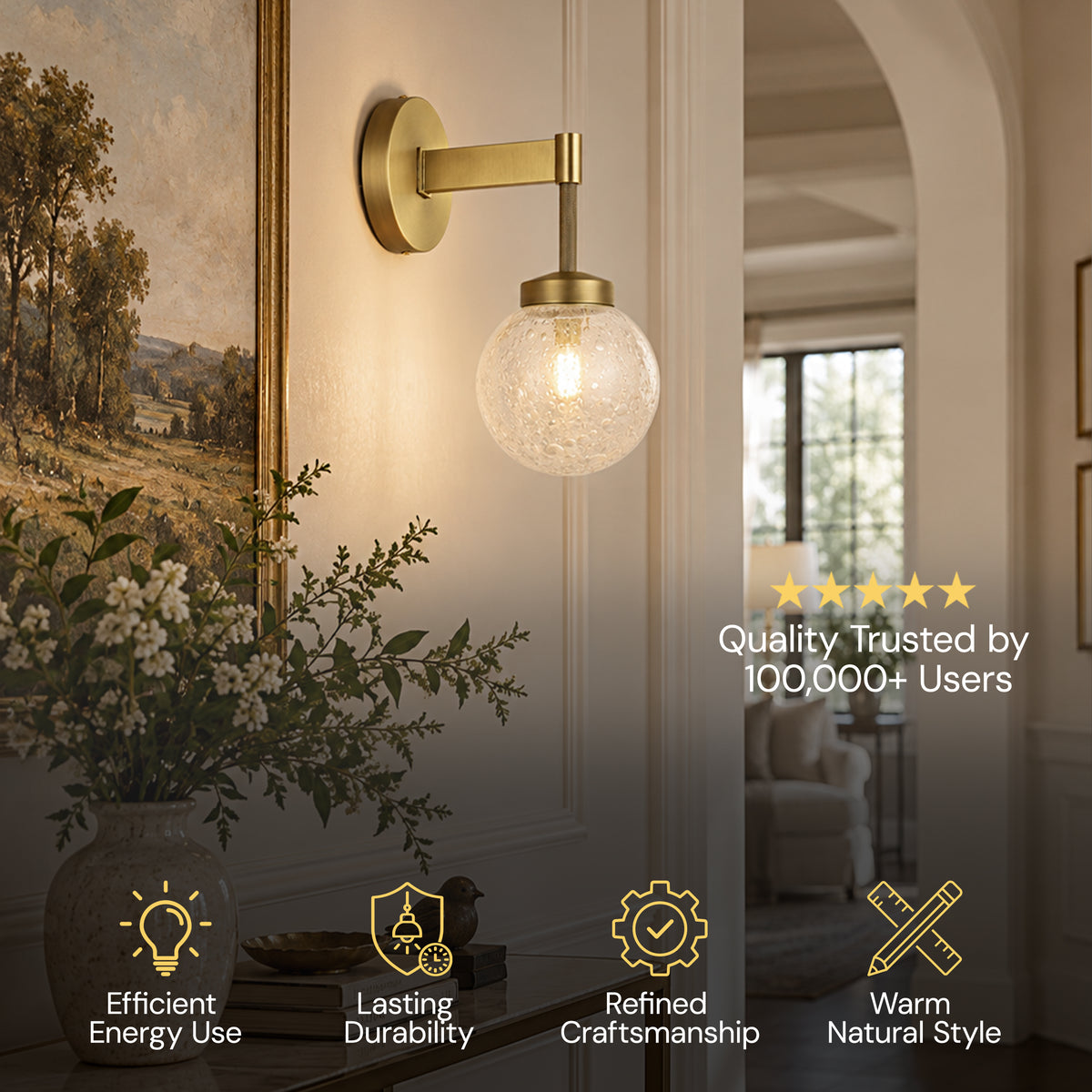 Liorenne Bubble Glass Globe Wall Sconce 4.7"D #_First_#