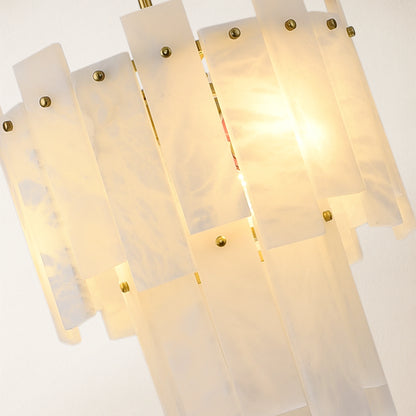 Nivislight Alabaster 2-Tier Round Pendant 13"