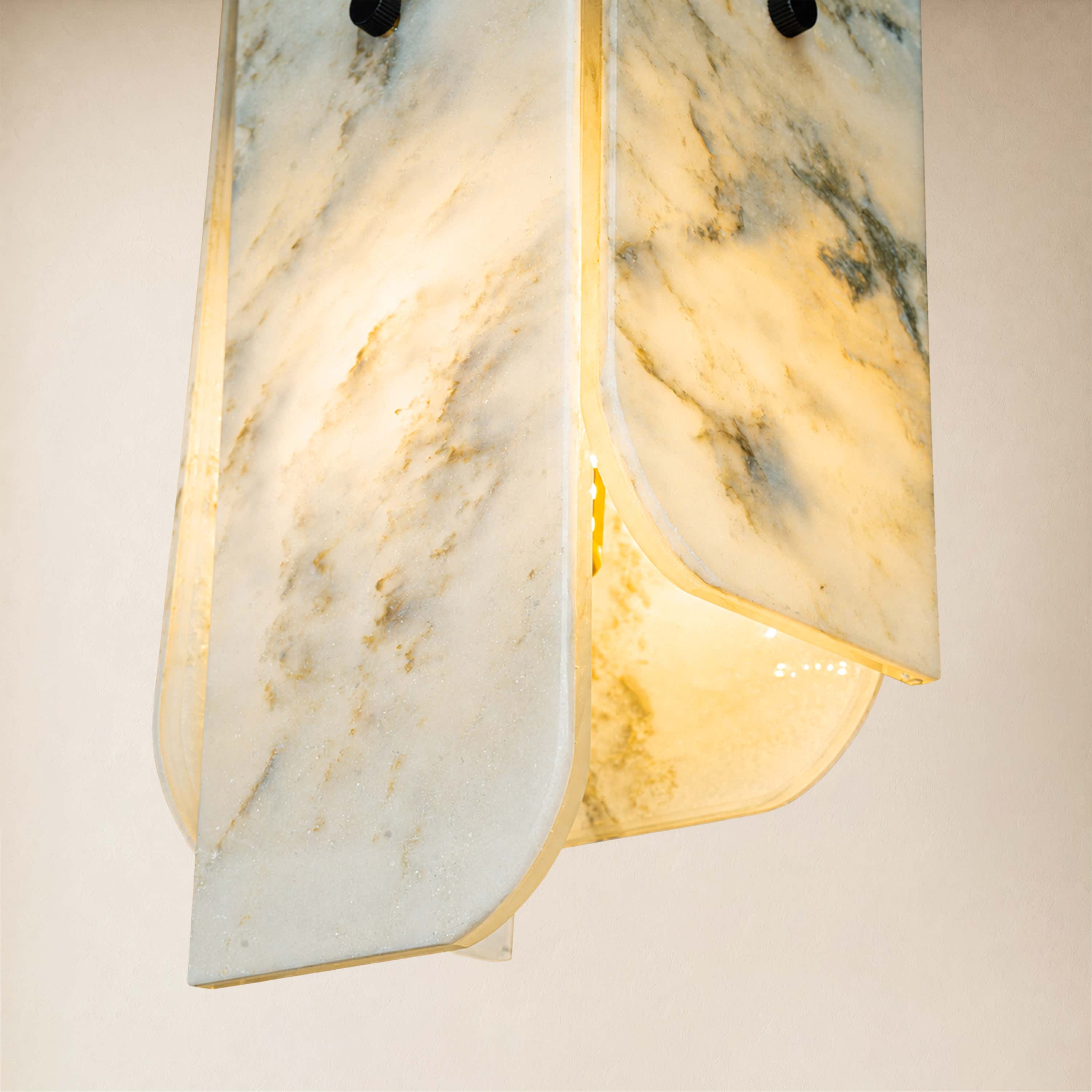 Pietra White Marble Pendant 5.9"D