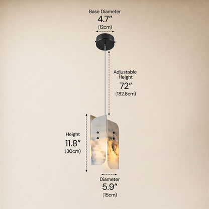 Pietra White Marble Pendant 5.9"D