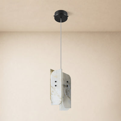 Pietra White Marble Pendant 5.9"D