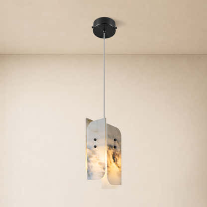 Pietra White Marble Pendant 5.9"D