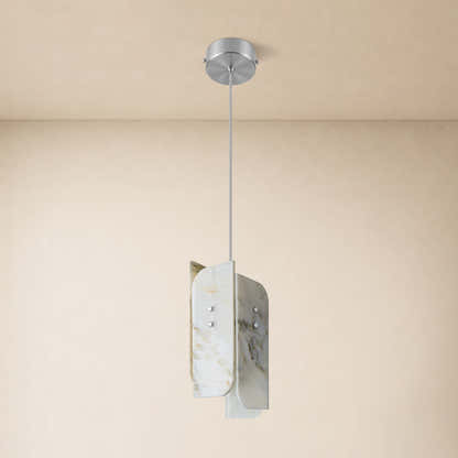 Pietra White Marble Pendant 5.9"D