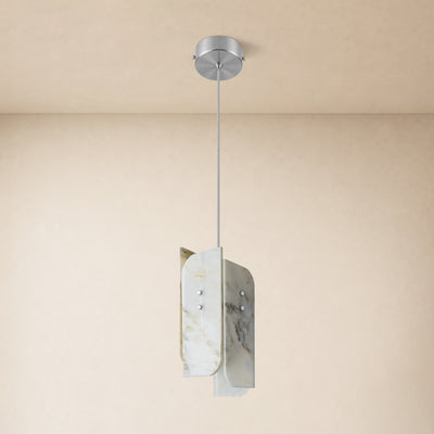 Pietra White Marble Pendant 5.9"D