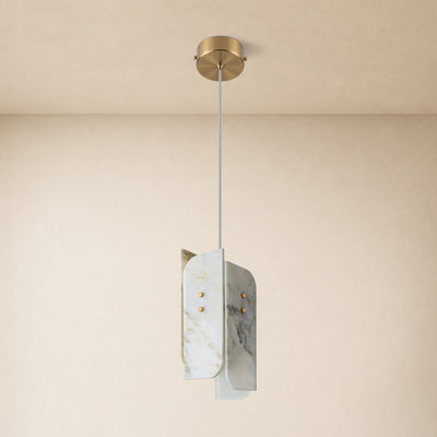 Pietra White Marble Pendant 5.9"D