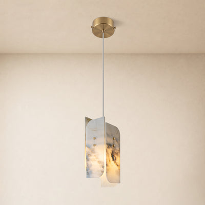 Pietra White Marble Pendant 5.9"D