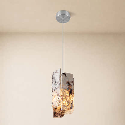 Pietra Snowland Stone Curved Pendant 5.9"D