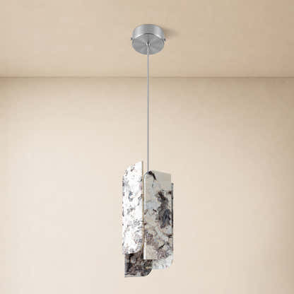 Pietra Snowland Stone Curved Pendant 5.9"D