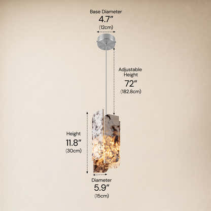 Pietra Snowland Stone Curved Pendant 5.9"D