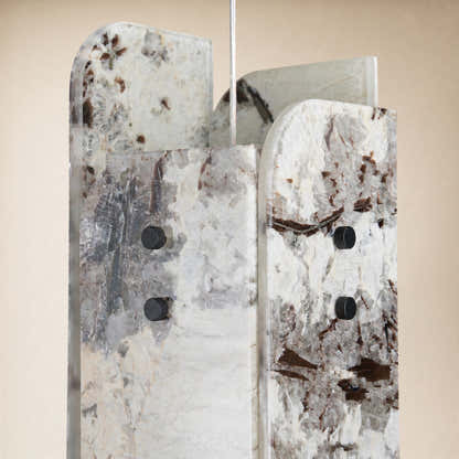 Pietra Snowland Stone Curved Pendant 5.9"D
