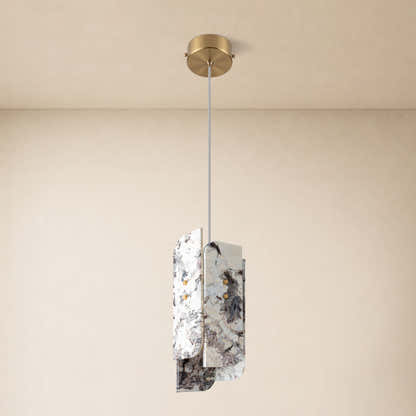 Pietra Snowland Stone Curved Pendant 5.9"D