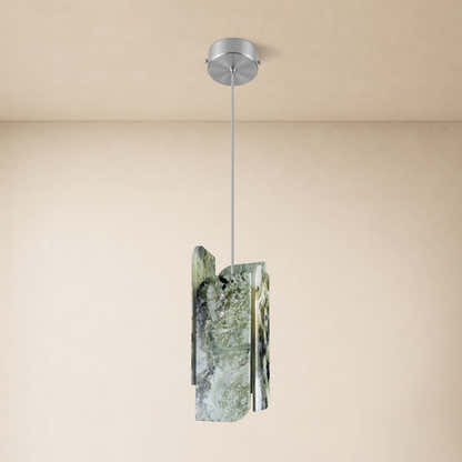 Pietra Green Marble Oval Pendant Light 5.9"D