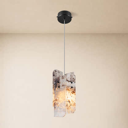 Pietra Snowland Stone Curved Pendant 5.9"D