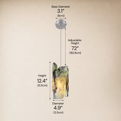 Pietra Emerald Green Marble Pendant Light 5.9"D