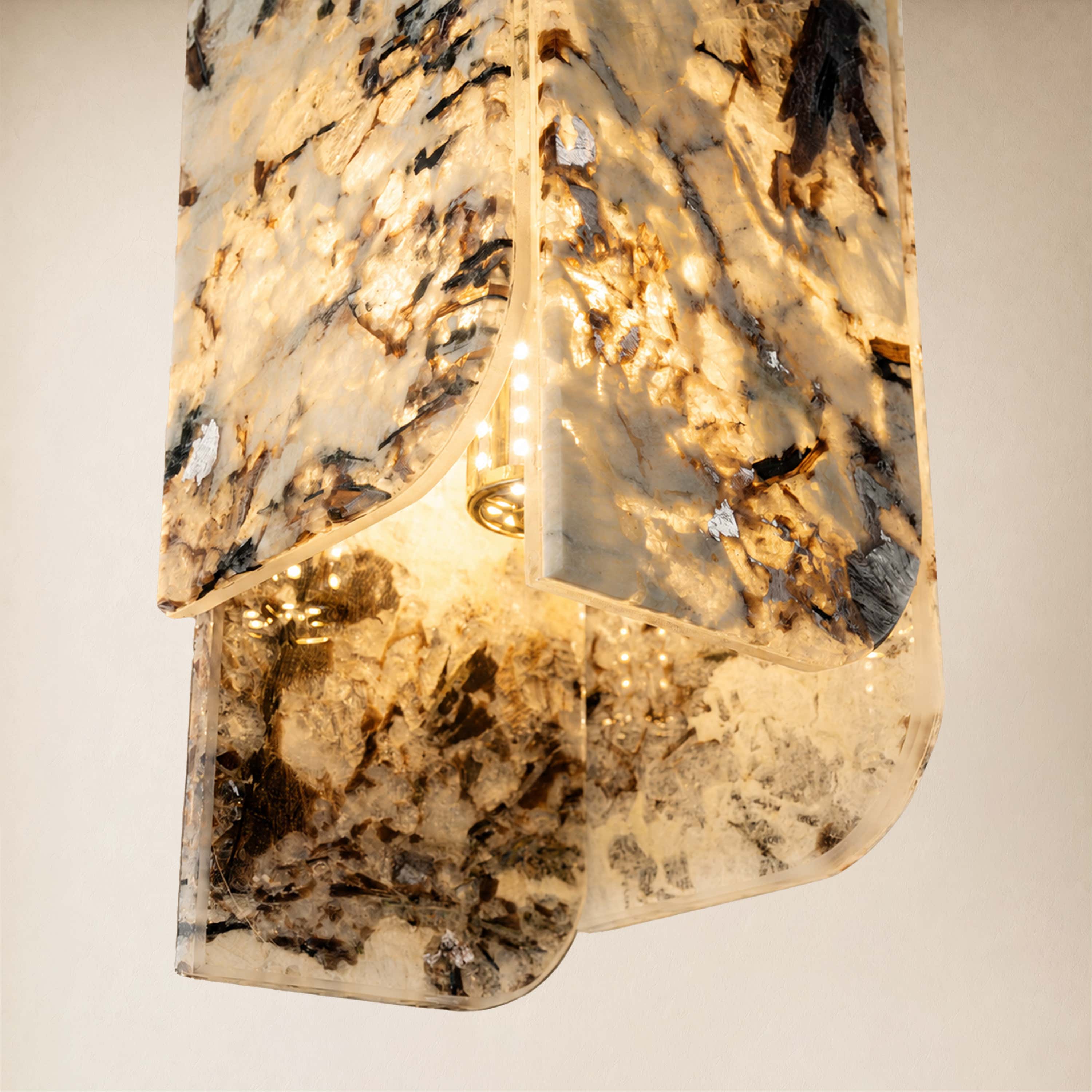 Pietra Snowland Stone Curved Pendant 5.9"D