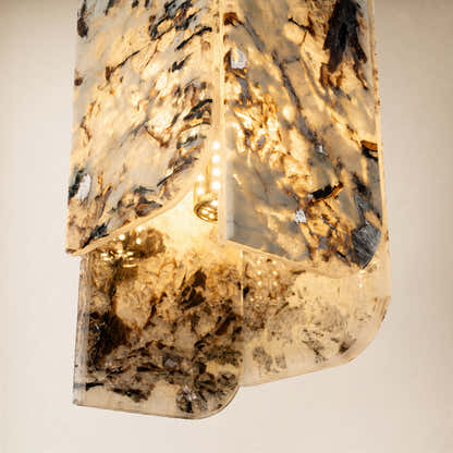 Pietra Snowland Stone Curved Pendant 5.9"D
