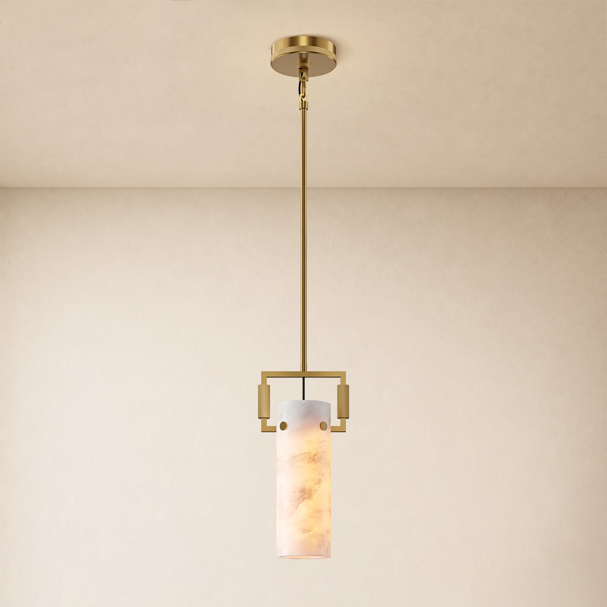 Lioren Resin Cylinder Pendant Light 6.5"D