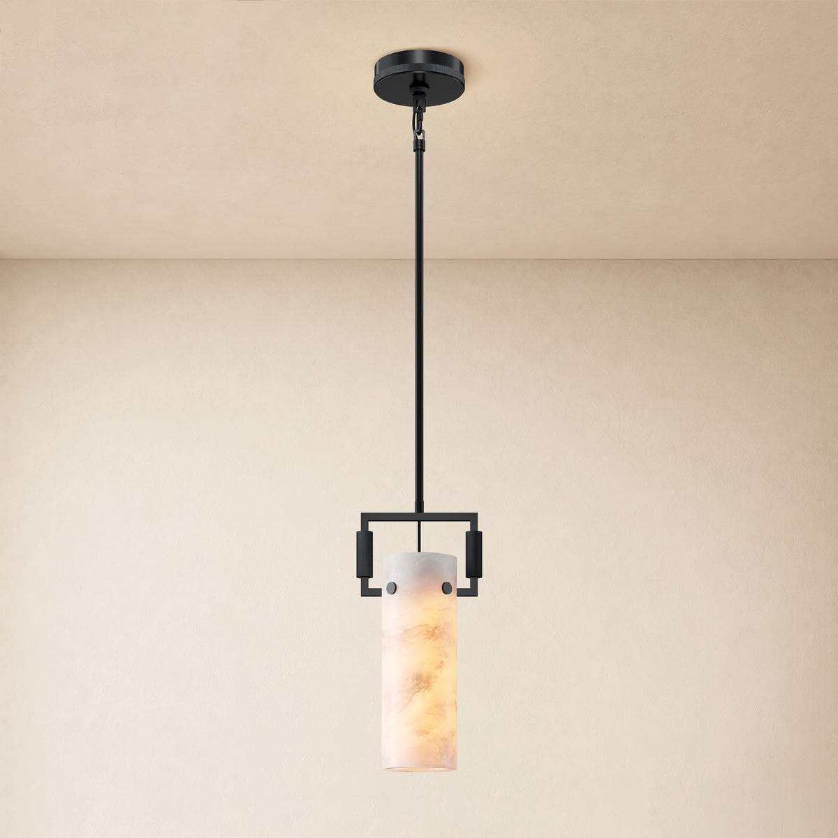 Lioren Resin Cylinder Pendant Light 6.5"D