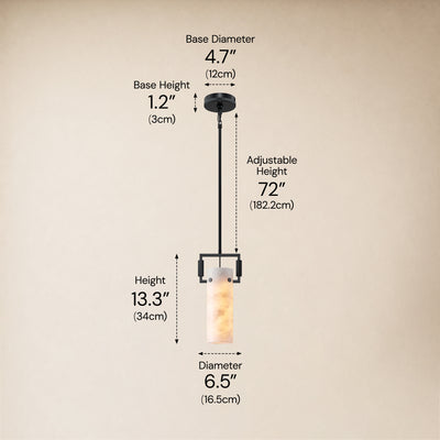 Lioren Resin Cylinder Pendant Light 6.5"D