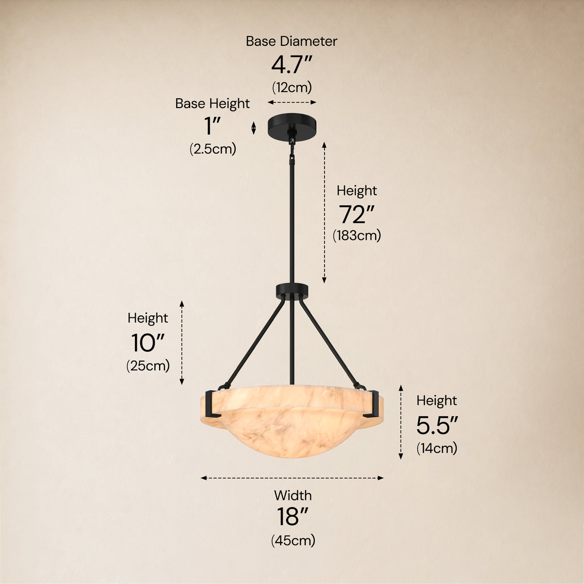 Noverelle Resin Dome Chandelier 18"-30"D 