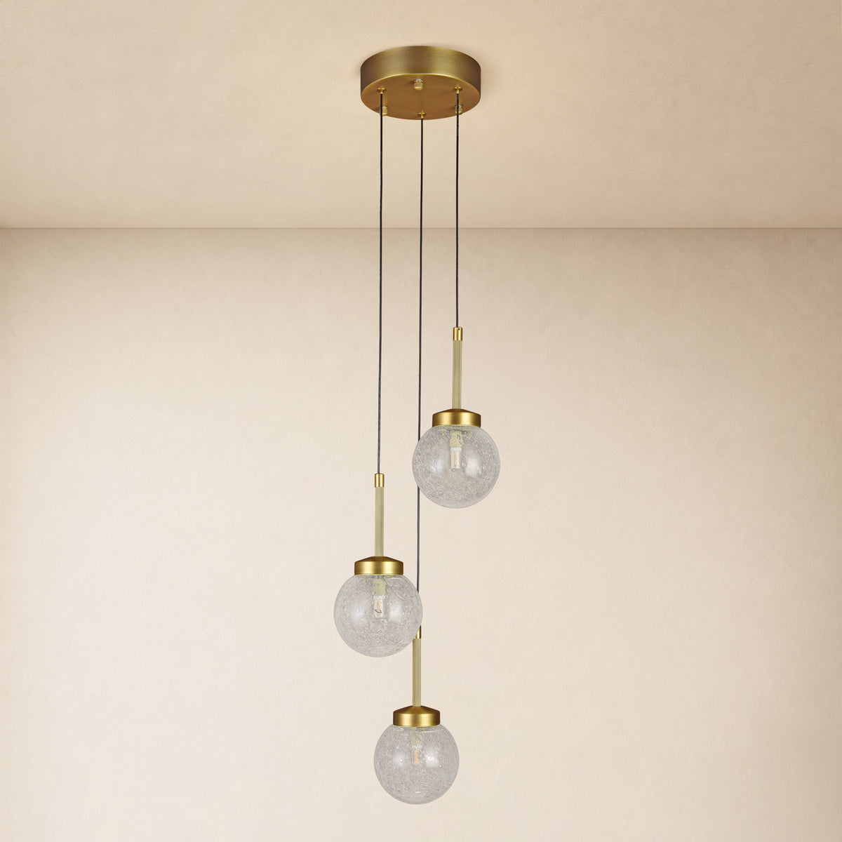 Liorenne Bubble Glass Globe Cluster Chandelier 7"D