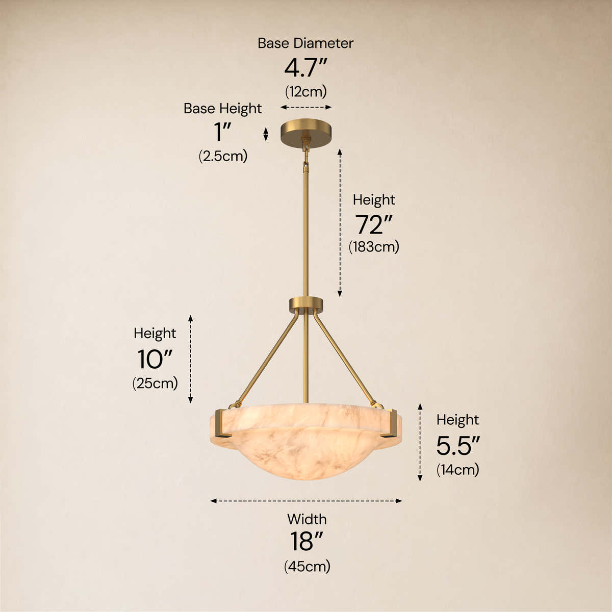 Noverelle Resin Dome Chandelier 18"-30"D #Finish_Gold,Size_18"D dimensions 1