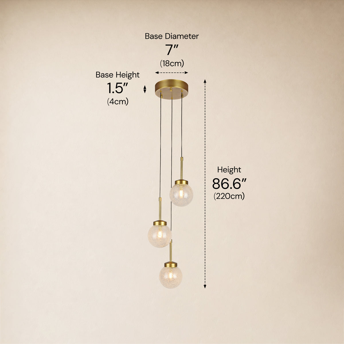 Liorenne Bubble Glass Globe Cluster Chandelier 7"D 