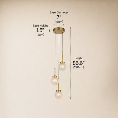 Liorenne Bubble Glass Globe Cluster Chandelier 7"D 