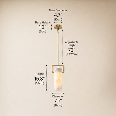 Lioren Resin Cylinder Pendant Light 7.5"D