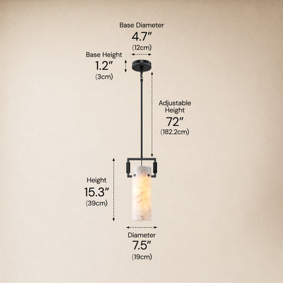 Lioren Resin Cylinder Pendant Light 7.5"D