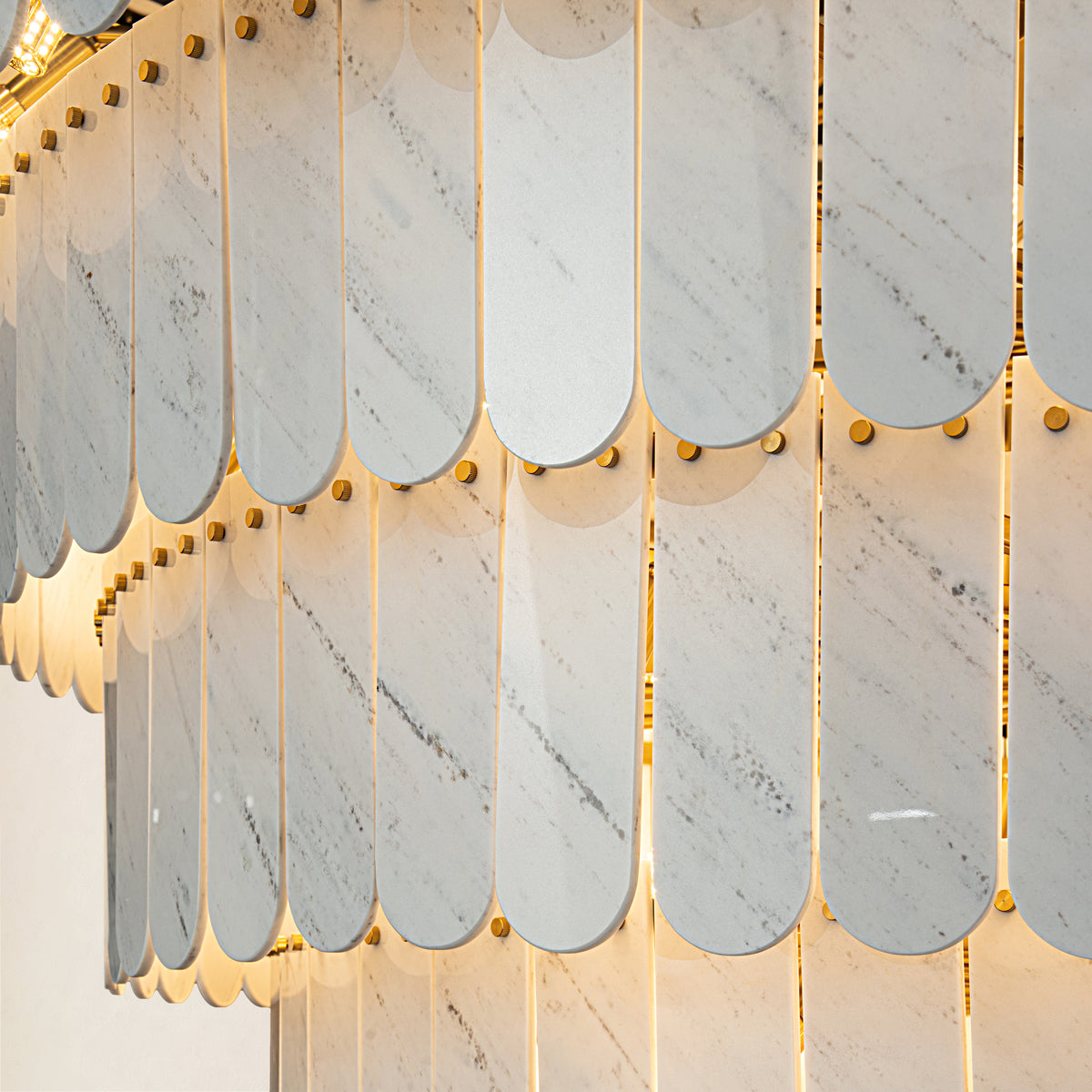 Pietra Porcelain White Marble Tiered Chandelier 79.8"D