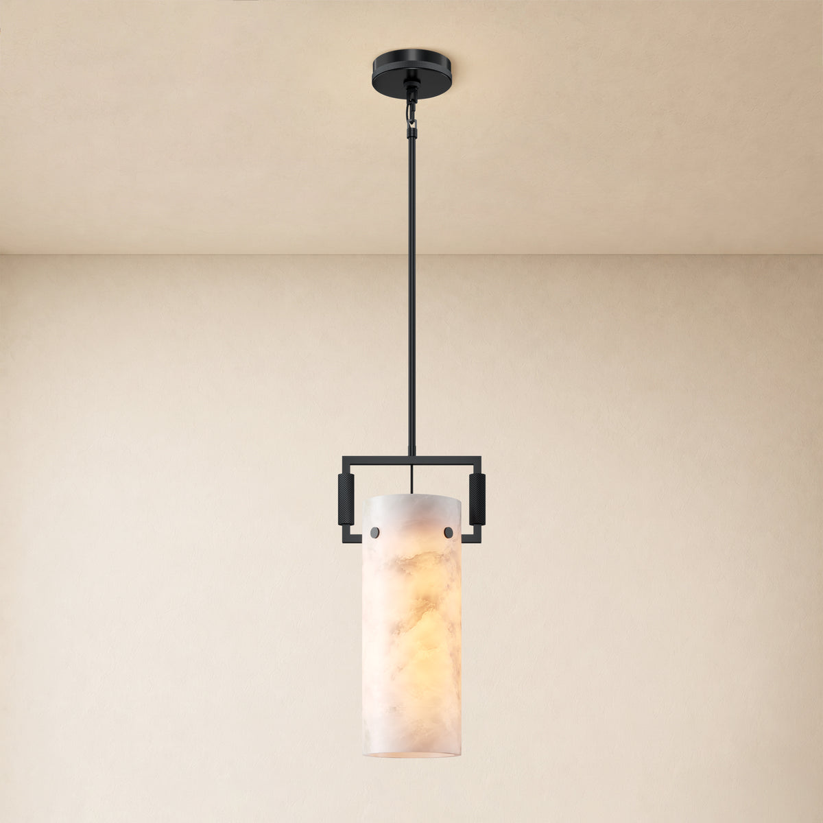 Lioren Resin Cylinder Pendant Light 8.8"D