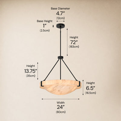 Noverelle Resin Dome Chandelier 18"-30"D 