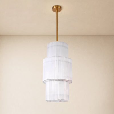 Selara Selenite Tiered Round Chandelier 12"D