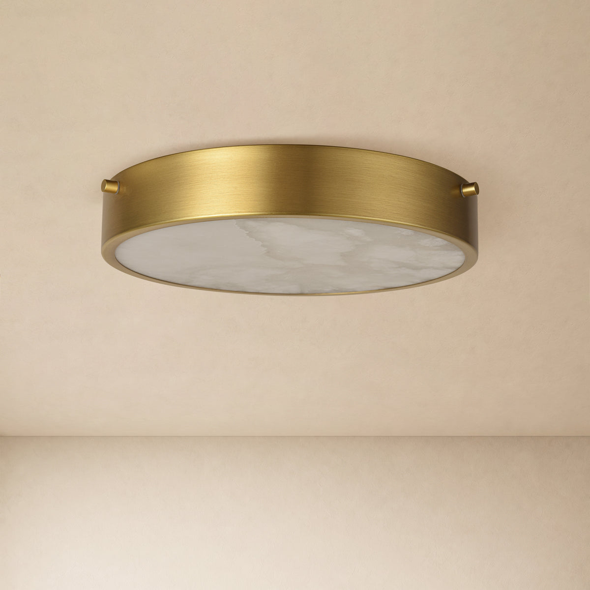 Roselyn Alabaster Round Flush Mount 12"D 