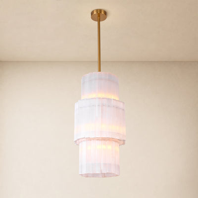 Selara Selenite Tiered Round Chandelier 12"D