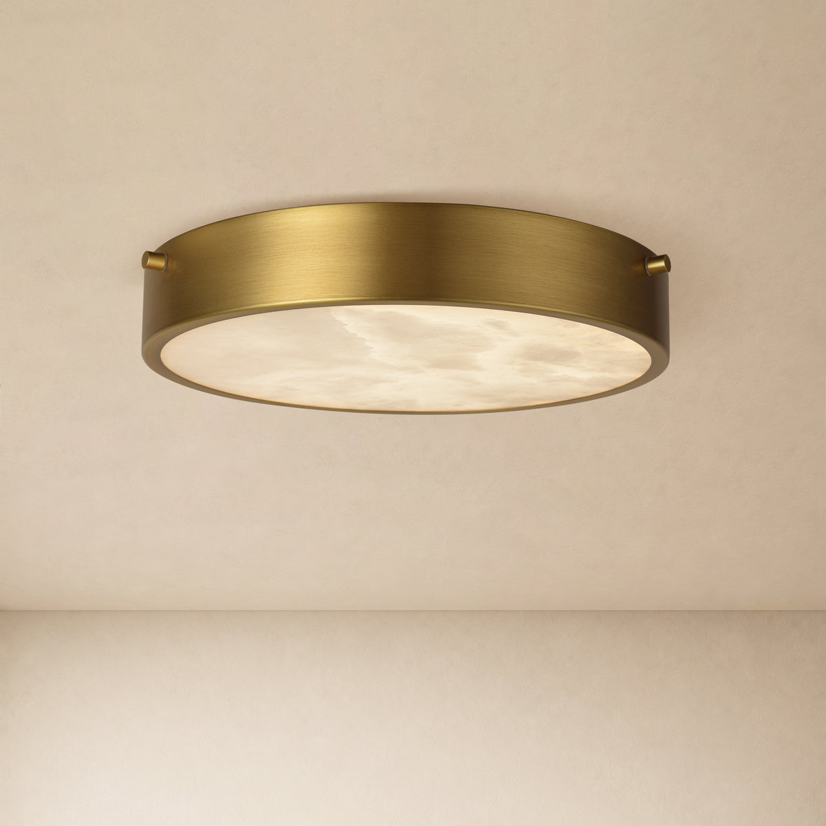 Roselyn Alabaster Round Flush Mount 12"D 