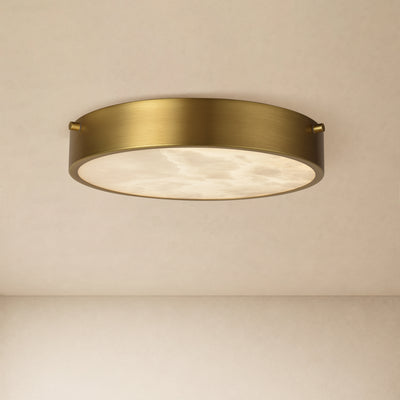Roselyn Alabaster Round Flush Mount 12"D 