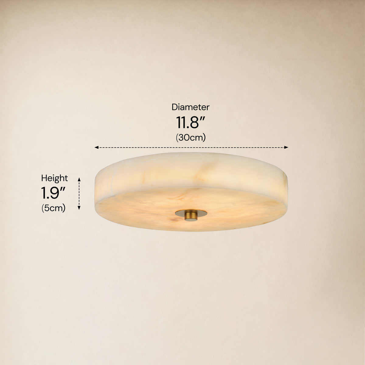 Cora Resin Ceiling Light 11.8"D dimensions 1