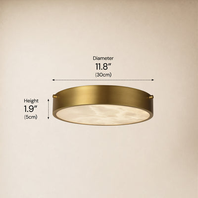 Roselyn Alabaster Round Flush Mount 12"D 