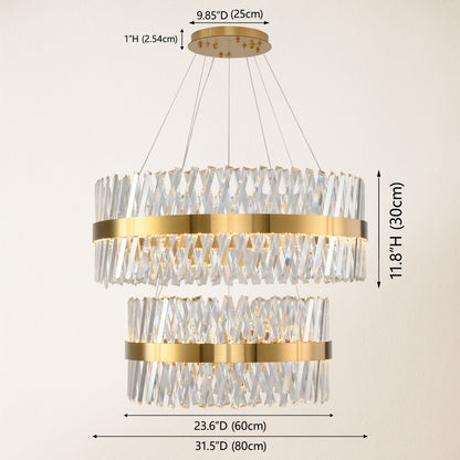 Vetro Prism Crystal 2-Tier Chandelier 31.5"L