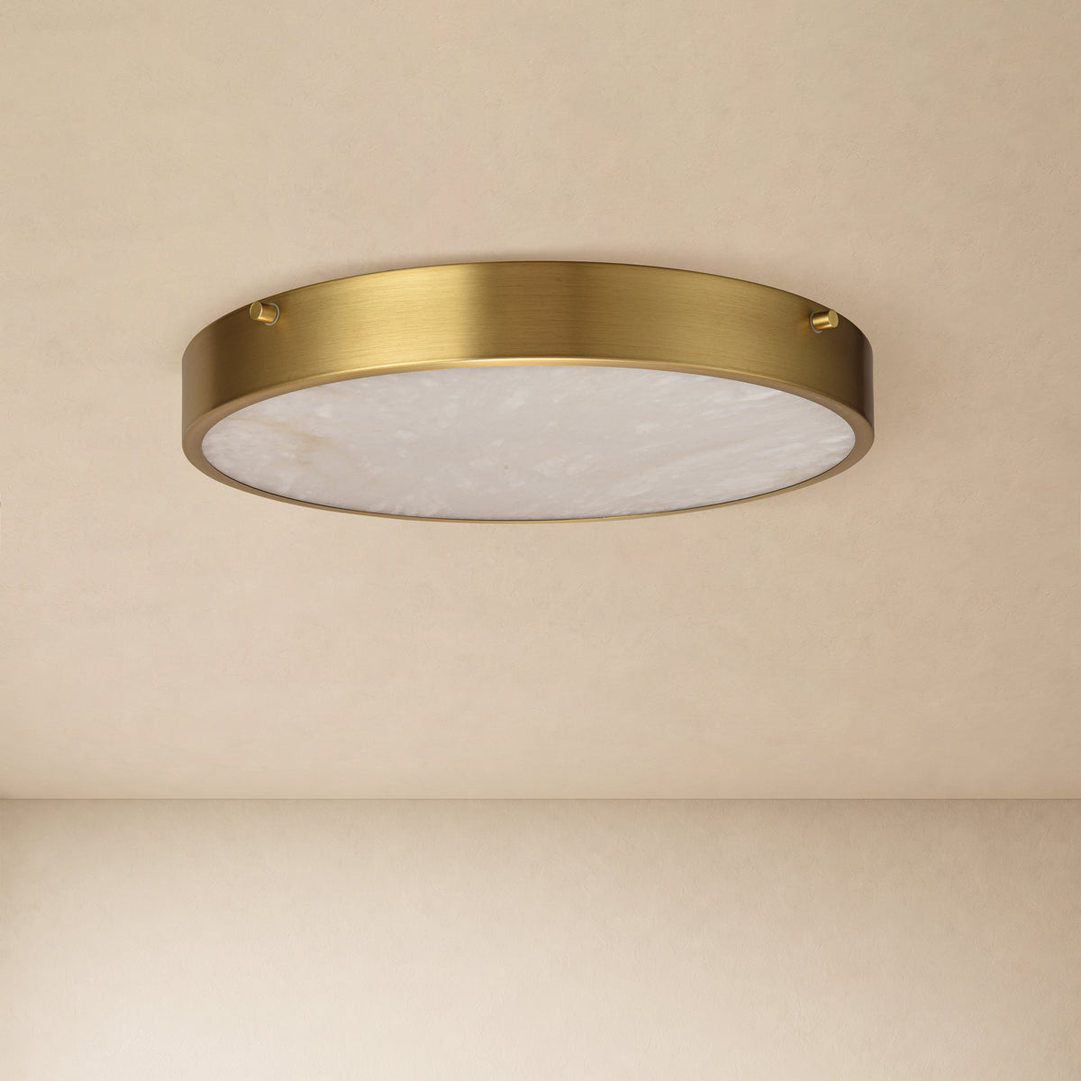 Roselyn Alabaster Round Flush Mount 16"D 