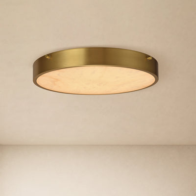 Roselyn Alabaster Round Flush Mount 16"D 