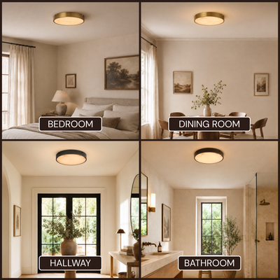 Roselyn Alabaster Round Flush Mount 16"D