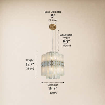 Pietra Crystal Tiered Chandelier 15.7"D