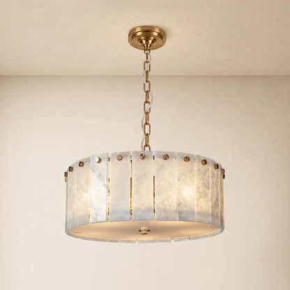Pietra Quartzite Drum Chandelier 15.7"D