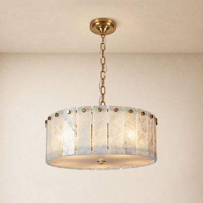 Pietra Quartzite Drum Chandelier 15.7"D